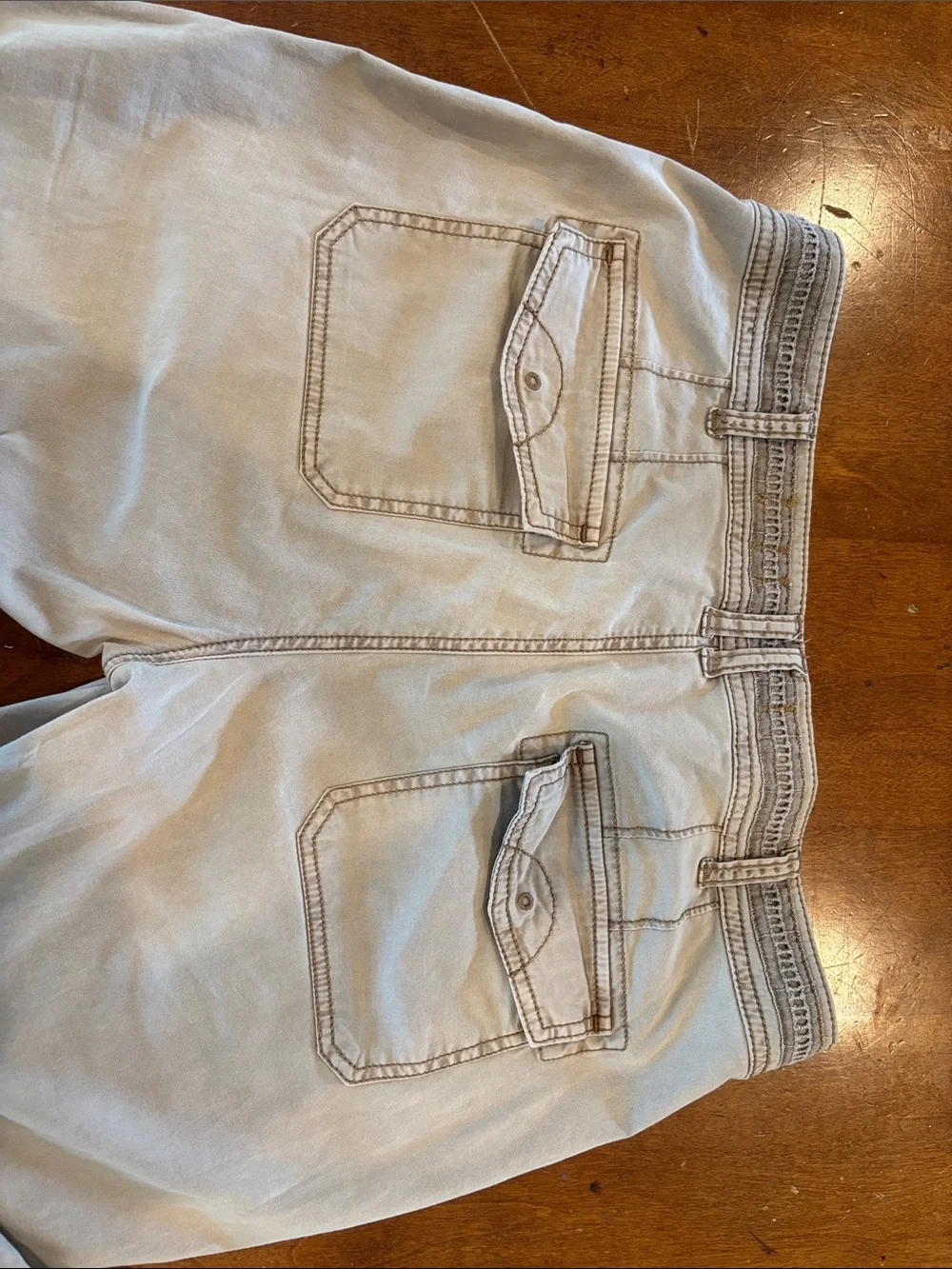 Anthropologie Hei Hei Utility Cargo Pants Tan Khaki Twill Straight Leg Size 29
